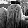 Nature, landscape, sky, clouds, sea, sand, coast, stone, rock, flowers, seasons, photo, image, picture, b&w, black and white, winter, icy, frozen