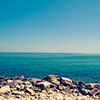 Nature, landscape, sky, clouds, sea, sand, coast, stone, rock, flowers, seasons, photo, image, picture, color, spring,