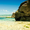 Nature, landscape, sky, clouds, sea, sand, coast, stone, rock, flowers, seasons, photo, image, picture, color, summer