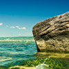 Nature, landscape, sky, clouds, sea, sand, coast, stone, rock, flowers, seasons, photo, image, picture, color, summer