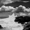 Nature, landscape, sky, clouds, sea, sand, coast, stone, rock, flowers, seasons, photo, image, picture, color, summer