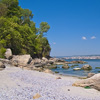 Nature, landscape, sky, clouds, sea, sand, coast, stone, rock, flowers, seasons, photo, image, picture, color, summer