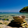 Nature, landscape, sky, clouds, sea, sand, coast, stone, rock, flowers, seasons, photo, image, picture, color, summer, horn