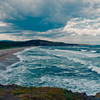 Nature, landscape, sky, clouds, sea, sand, coast, stone, rock, flowers, seasons, photo, image, picture, color, summer